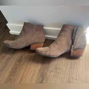 Blondo Taupe Suede Ankle Booties